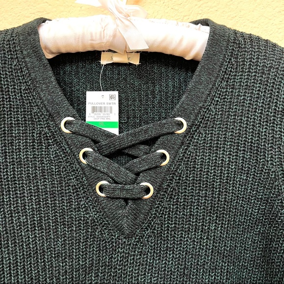 Style & Co Deep Pine Green Pullover Sweater I-10 - Picture 3 of 11